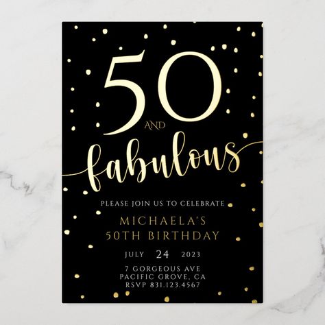 Elegant Birthday Invitations, 50th Birthday Invitations, 40th Birthday Invitations, Elegant Birthday, Fabulous Birthday, Foil Invitations, 40th Birthday, 50th Birthday, Shop Decoration