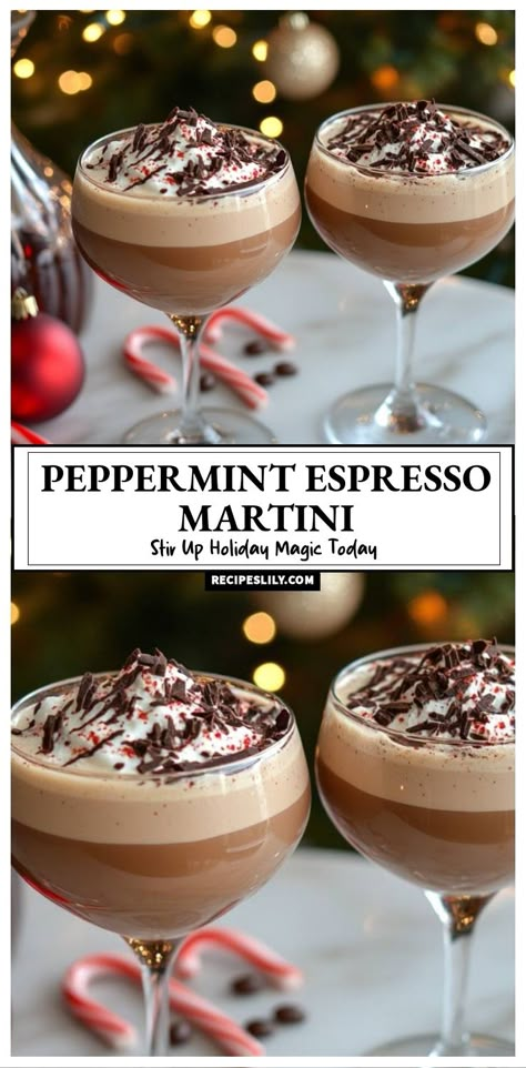 Join me in sipping on this delightful Peppermint Espresso Martini, the perfect blend of coffee and holiday cheer! With layers of creamy flavors and a festive touch of peppermint, this cocktail is sure to elevate your celebrations. Perfect for holiday gatherings or a cozy night in, it’s a delicious way to stir up some holiday magic! Peppermint Esspreso Martini, Candy Cane Espresso Martini, Coffee Espresso Martini, Fun Martini Drinks, New Year’s Eve Martini Ideas, Espresso Martini Peppermint, Peppermint Liquor Recipes, Peppermint Mocha Martini Recipe, Festive Espresso Martini