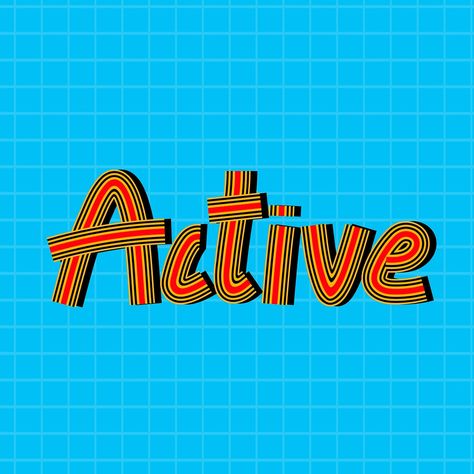 Retro active vector doodle word typography | free image by rawpixel.com / marinemynt Word Typography, Vector Doodle, Idea Board, Creative Words, Girls Dpz, Free Image, Sport Team Logos, Free Images, Premium Vector