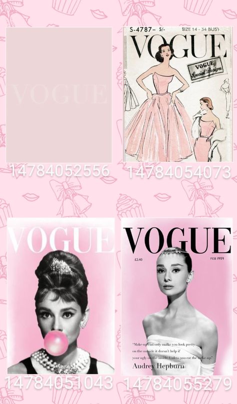 Brand Decals Bloxburg, Decals Bloxburg Pictures, Bloxburg Celebrity Decals, Bloxburg Picture Codes Vogue, Winter Tree Decals Bloxburg, Bloxburg Vogue Codes, Bloxburg Clothes Shop Decals, Girly Decals Bloxburg, Bloxburg Poster Codes Coquette