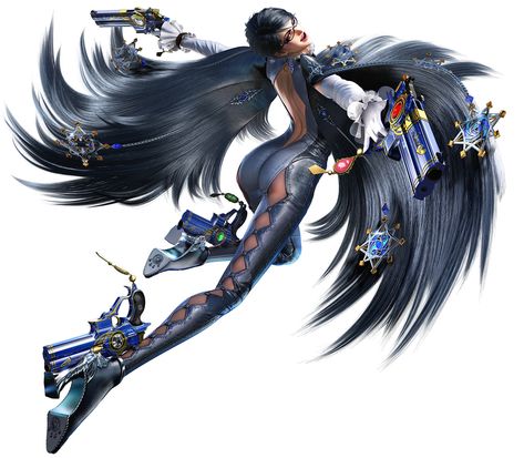 Look at bayonettas awesom action pose like she doesn't even need to aim to blow off someone's head Bayonetta Poses, Bayonetta Art Character Design, Bayonetta 3 Baal Zebul, Bayonetta 3 Cosplay, Bayonetta 2 Concept Art, Bayonetta Cosplay, Bayonetta Glasses, Bayonetta 1, Platinum Games