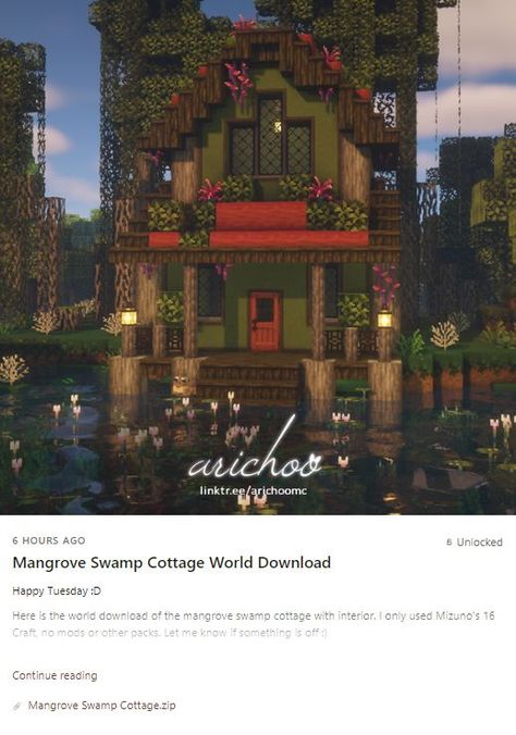 Minecraft Mangrove Color Pallet, Mangrove Palette Minecraft, Cute Mangrove House Minecraft, Mangrove Wood Builds Minecraft, Minecraft Swamp Cottage, Swamp Biome Minecraft, Mangrove Forest Minecraft, Dark Cottagecore Minecraft, Minecraft Bayou House