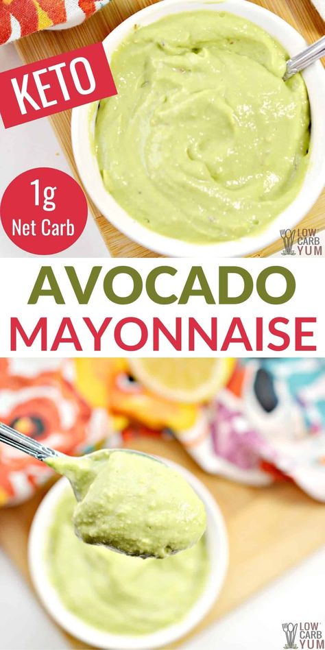 Avocado Mayonnaise Recipe, Avocado Mayo Recipe, Keto Sandwiches, Avocado Mayonnaise, Low Carb Salad Dressing, Avocado Mayo, Mayo Recipe, Avocado Spread, Keto Sauces