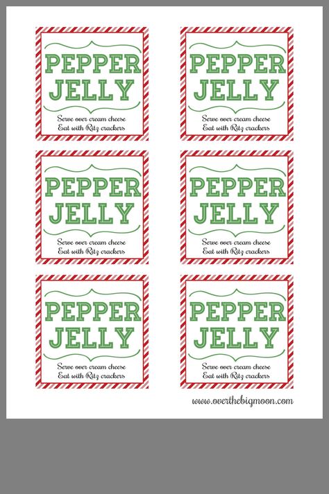 Pepper Jelly Labels, Jam Christmas Gift Tags, Pepper Jelly Gift Basket Ideas, Pepper Jelly Labels Free Printable, Free Printable Christmas Labels, Canning Gifts, Dutch Oven Recipes Cast Iron, Jelly Gift, Christmas Printable Labels