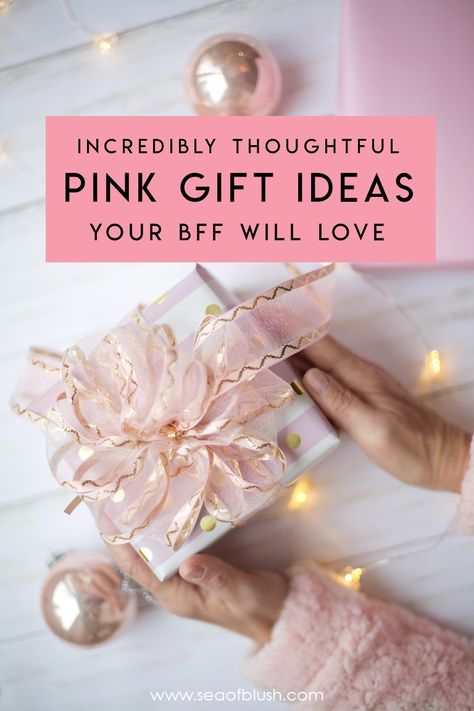 Blush Pink Gift Ideas Your Bestie Will Love!  Have a girlfriend that's hard to shop for?  She will love all these pink gift ideas!  The perfect curated list of christmas and holiday gifts for your friend that loves pink! #pink #gifts #giftideas #holidays #shopping #christmas Pink Gifts For Friends, Pink Gifts For Women, Pink Gifts Ideas, Surprise For Girlfriend, Pink Gift Ideas, Arty Ideas, Pink Christmas Gifts, Best Gifts For Him, Care Box