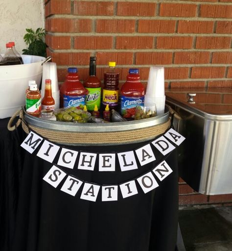 Michelada Bar Restroom Decoration Ideas, Restroom Decoration, Mexican Baby Shower, Mexican Birthday Parties, Birthday 21st, Drinks Ideas, Mexican Fiesta Party, Fiesta Birthday Party, Mexican Birthday