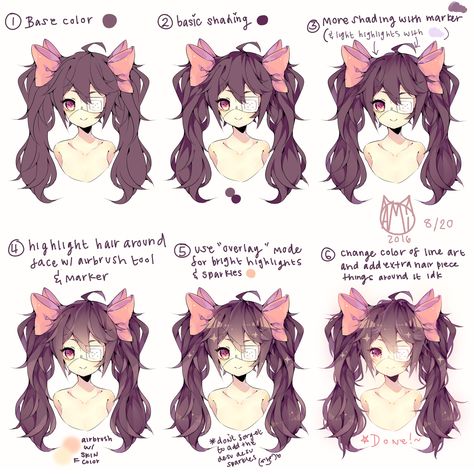 Hair coloring tutorial ;^) (I FEEL BAD FOR SPAMMING PLS IGNORE MY SPAM LMAO) Hair Coloring Tutorial, Damien Lavey, Hair Shading, Anime Hair Color, Digital Rendering, Pelo Anime, I Feel Bad, Tips Hair, Drawing Hair