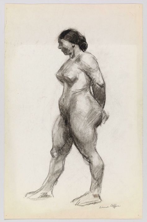 Edward Hopper | Whitney Museum of American Art Black And White Rose Tattoo, Figure Drawing Female, Drawing Body Proportions, Chalk On Paper, Drawing Female Body, Female Artwork, Beautiful Abstract Art, Human Figure Drawing, Anatomy Sketches