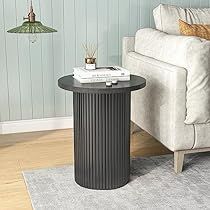 Black Side Table Living Room, Black Accent Table, Black End Tables, Pedestal Side Table, Solid Wood Side Table, Round Wood Coffee Table, Round End Table, Accent Side Table, Versatile Furniture