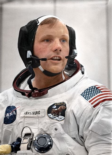 Faces from the past brought to life in colourised photos Apollo Space Program, Apollo 11 Mission, Apollo Missions, Buzz Aldrin, Colorized Photos, Neil Armstrong, Nasa Astronauts, Space Race, Apollo 11