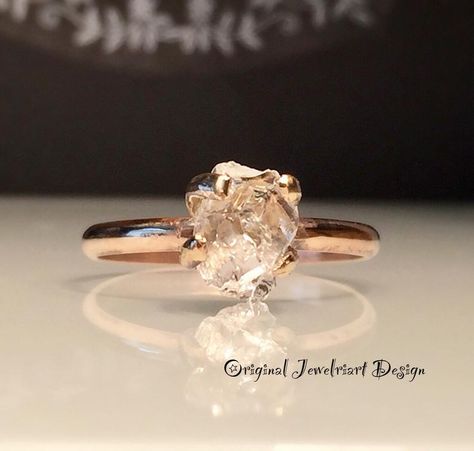 Joyalukkas Jewellery, Rose Gold Diamond Band, Uncut Diamond Ring, Healing Crystal Ring, Herkimer Diamond Ring, Raw Crystal Ring, Gold Diamond Band, Morganite Ring, Emerald Engagement