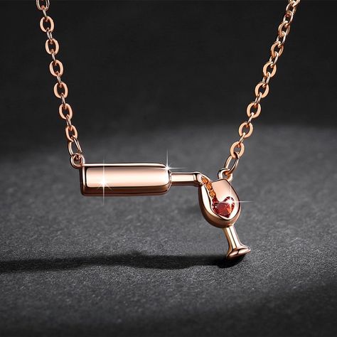 Lovers Necklace, Bottle Necklace, Buy Necklace, Glass Pendant Necklace, Rhinestone Heart, Lovely Necklace, Rose Gold Necklace, Glass Necklace, Heart Pendant Necklace