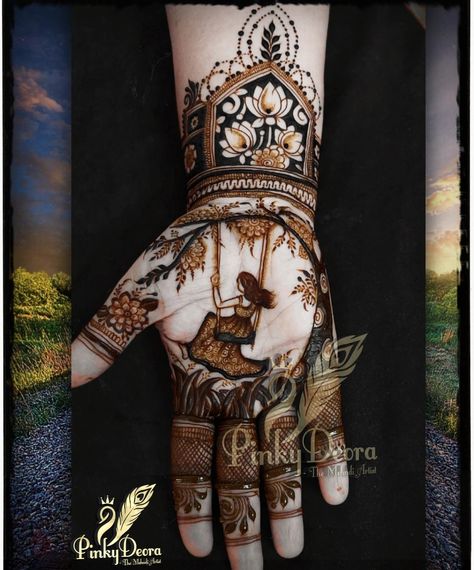 Teej Mehndi #pinkydeora Sawan Teej Mehndi Designs Latest, Teej Mehandi Designs For Hands Latest, Mehndi For Teej Festival, Latest Teej Mehndi Designs, Hartalika Teej Mehndi Design, Teej Sinjara Mehandi, Teez Mehandi Design, Teej Mehendi Design Latest, Teej Mehndi Designs Latest