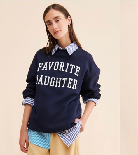 Collegiate Aesthetic Outfits, Felt Letter Sweatshirt, Collegiate Aesthetic, Collegiate Sweatshirt, Sara Foster, Spirit Store, Collegiate Style, Fall 24, College Hoodies