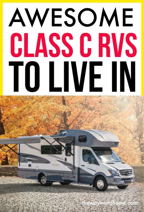 Class C Rv Floor Plans, Class C Rv Full Time Living, Small Class C Rv, Rv Class C, Motorhome Life, Camper Organization Rv Living, Winnebago View, Trailer Makeover, Small Motorhomes