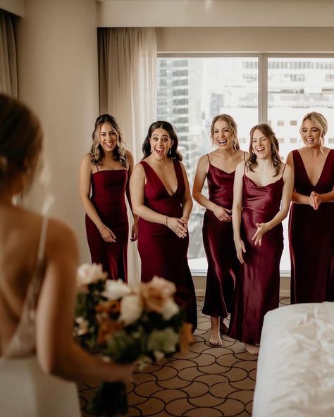 Mix And Match Burgundy Bridesmaid Dress, Maroon And Orange Bridesmaid Dresses, Bordeaux Bridesmaids Dresses, Maroon Satin Bridesmaid Dresses, Cherry Bridesmaid Dresses, Silk Red Bridesmaid Dresses, New Years Wedding Bridesmaid Dresses, Different Red Bridesmaid Dresses, Dark Red Silk Bridesmaid Dress