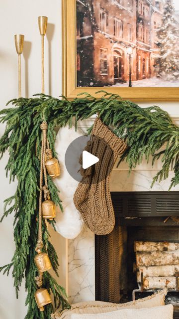 Stay - Neutral Home Decor on Instagram: "Garland that sells out every year and is on sale right now🎄

I know it feels early but this garland is usually sold out by October every year and is rarely on sale! 🎅
This is our favorite + most realistic garland we use to decorate with every single year! It’s currently in stock and 25% off!!

We used two 5’ strands and filled in any gaps with their Norfolk Pine pieces 🌲

Comment SHOP for a link to the garland! 

 #christmastime #christmas2024 #garland #christmasinspo #holidayhome #mantle #christmasmantle #howiholiday #afloral #holidayinspo #livingroomideas" Norfolk Garland On Mantle, Christmas Fireplace Decorations Mantles, Realistic Garland, Garland On Mantle, How To Hang Garland On Mantel, Christmas Garland Mantle, The Ronettes, Mantle Garland, Norfolk Pine