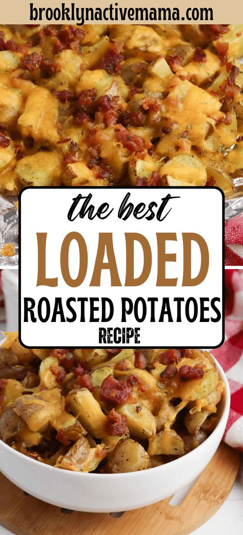 Potato Side Dishes To Go With Steak, Oven Roasted Potatoes With Cheese, Loaded Potato Slices In Oven, Red Potato Side Dish, Roasted Cheese Potatoes, Potato Slices With Cheese And Bacon, Roasted Loaded Potatoes, Russell Potatoes Recipes, Potato Recipes Oven Roasted