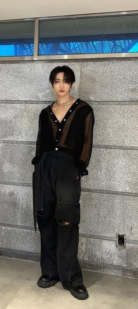 Ateez Outlaw Outfit, Seonghwa Casual Outfit, Ateez Halazia Stage Outfit, Ateez Casual Outfits, Ateez Seonghwa Outfit, Seonghwa Full Body Pic, Seonghwa Outfit Inspired, Seonghwa Dress, Seonghwa Guerrilla