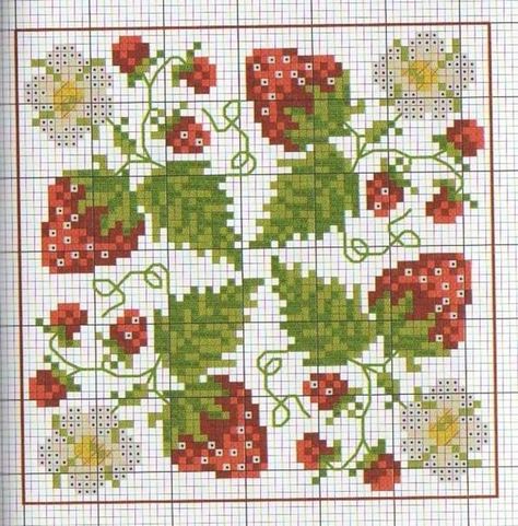 Biscornu Cross Stitch, Cross Stitch Fruit, Graph Patterns, Cross Stitch Kitchen, Tapestry Crochet Patterns, Cross Stitch Patterns Free, Free Cross Stitch, Tapestry Crochet, A Cross