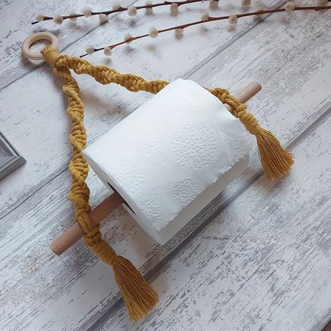 Toilet Paper Holder Boho Colorful Hand Woven Wall Hanging - Temu Macrame Gift Ideas, Macrame Towel Holder, Macrame Gifts, Macrame Gift, Toilet Paper Holder Wall Mount, Supplies Aesthetic, Toilet Paper Holder Wall, Craft Presents, Crochet Storage Baskets