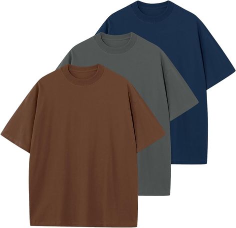 Brown Shirt Aesthetic, Baggy Tee, Mens Cotton Shorts, Tee Shirt Fashion, Oversize Casual, Oversized T Shirts, Mens Cotton T Shirts, Soft Classic, Loose Fitting Tops