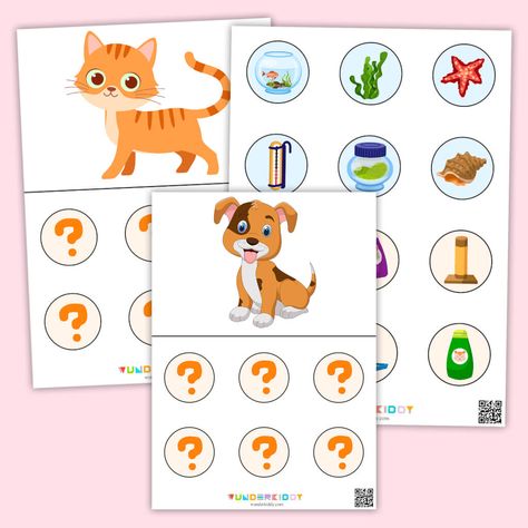 Pets Worksheet, Taking Care Of Pets, Preschool Puzzles, Pets Preschool Theme, Animals Jokes, Animal Action, Free Preschool Printables, Action Cards, Pets Drawing