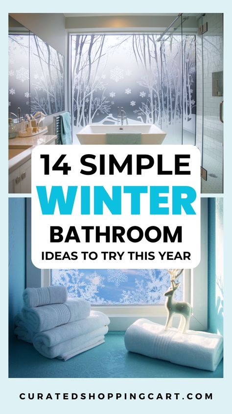 Looking to refresh your bathroom for the winter? These 14 simple winter bathroom decor ideas are perfect for quick updates! Add warmth with scented candles, winter-themed shower curtains & plush faux fur accents. From festive wreaths to cozy towels, these ideas will elevate your bathroom decor in no time. Create a cozy, inviting space for winter mornings. winter bathroom decorating, winter bathroom ideas, winter bathroom design, easy bathroom decor, cozy bathroom ideas, christmas bathroom decor. Winter Wonderland Bathroom Decor, Winter Bathroom Decor Ideas, Bathroom Decor Cozy, Winter Bathroom Decor, Easy Bathroom Decor, Cozy Bathroom Ideas, Winter Bathroom, Cozy Bathroom, Heated Towel Rack