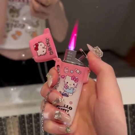 /ᐠ - ˕ -マ on X Hello Kitty Lighter, Sanrio Fashion, Hello Kitty Kitchen, Light A Candle, Monster Energy Drink, Cool Lighters, Pretty Knives, Hello Kitty Themes, Kawaii Sanrio