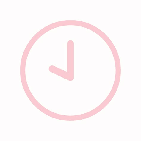 Clock Pink Logo, Cute Clock App Icon, Cute Clock Icons, Pink Clock Icon, Pink And White App Icon, Strawberry Phone Theme, Pink Iphone App Icons, White Icon App, Pink Iphone Layout