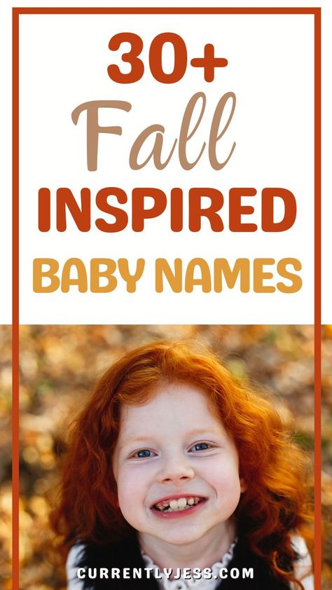 Searching for the perfect autumn-inspired name Searching for the perfect autumn-inspired name for your little one? Check out our list of 30+ fall-inspired baby names that capture the cozy and vibrant essence of the season! From earthy and rustic to warm and whimsical, find the ideal name for your autumn baby. Click to explore these unique and charming names! #FallBabyNames #AutumnInspired #BabyNameIdeas #FallVibes #NameInspiration Fall Baby Names, Pumpkin Names, L Baby Names, Names For Boys, Unique Girl Names, Gender Neutral Names, Name Inspiration, Baby Names And Meanings