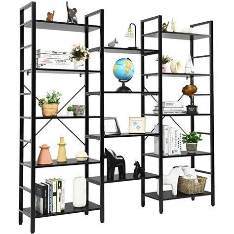 Large Bookshelf, Freestanding Room Divider, Open Bookshelf, Bookshelf Display, Displaying Books, Large Bookshelves, Shelf Vintage, Open Display Shelf, Industrial Bookshelf