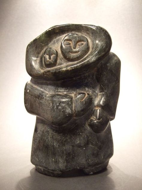 Vintage Inuit Eskimo Soapstone Carving Mother & Child Inuit Soapstone Carvings, Inuit Sculpture, Soapstone Carvings, Soapstone Sculpture, Inuit People, Alaska Art, Soap Stone, Soapstone Carving, Mary Cassatt