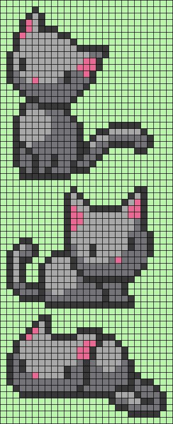 Bunny Grid Pattern, Tiny Pixel Art Templates, Perler Bead Patterns Cat, Cat Grid Pattern, Cute Pixel Art Pattern, Pixel Art Pattern Easy Small Cute, Alpha Patterns Simple, Cat Pixel Art Grid, Alpha Patterns Cat