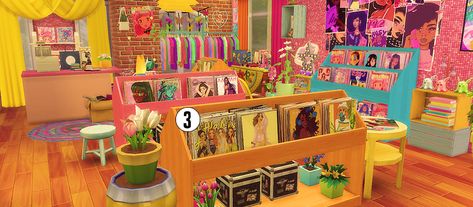 The sims 4 vinyl record store Sims 4 Book Store, Sims 4 Cc Vynil, Sims 4 Vinyl Cc, Sims 4 Vinyl Records, Sims 4 Record Store Cc, Sims 4 Record Player, Sims 4 Store, Sims 4 Store Cc, Sims 4 Record Store