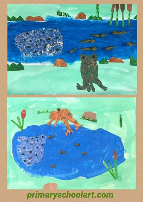 Tadpole Art, Tadpoles To Frogs, Tadpole Life Cycle, Life Cycle Art, Tadpole To Frog, Art Lesson Plan, Frog Life Cycle, Cycle Art, Primary School Art