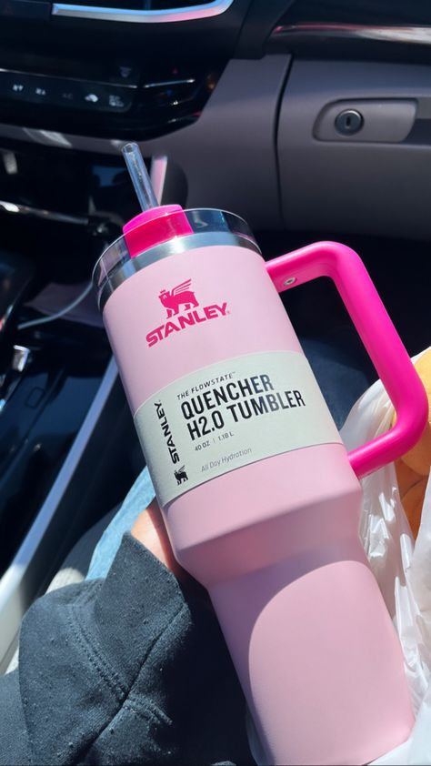 Pink Stanley Cup Aesthetic, Stanley Cup Pink, Pink Stanley, Images Hello Kitty, Always By Your Side, Trendy Water Bottles, Stanley Cups, Cup Collection, Dump Ideas