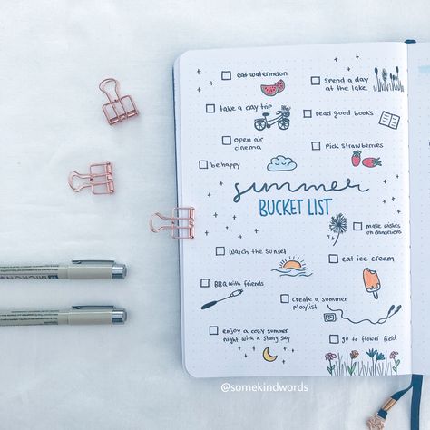 My summer bucket list with cute little doodles 🙌🏼 so happy wirh this cute page #bucketlist #sommer #summer #summerbucketlist #summerbucket #doodles #doodleaday #doodling #journal #journaling #journalideen #planung #organisation #produktivität Journaling Bucket List, Summer Bucket List Journal Page, Bullet Journal Summer Ideas, Bujo Bucket List, Summer Bucket List Bullet Journal, Summer Bucket List Journal, Bucket List Journal Page, Summer Journal Aesthetic, Bucket List Design