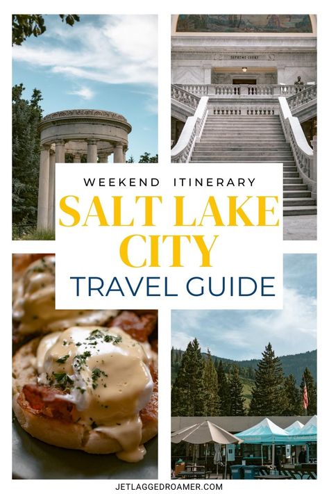 TEXT SAYS WEEKEND ITINERARY SALT LAKE CITY TRAVEL GUIDE. SALT LAKE CITY, UTAH. Best Restaurants In Salt Lake City Utah, Things To Do In Salt Lake City Utah, Salt Lake City Utah Things To Do In, Salt Lake City Restaurants, Utah Travel Guide, Utah Restaurants, Best Salt, Downtown Salt Lake City, Salt Lake City Downtown