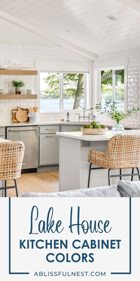 When choosing the best color scheme for your kitchen, Lake House kitchen cabinet colors offer a wide range of possibilities. The subtle tones of soft greens or neutral beiges can complement your surroundings beautifully. Want to create a space that feels both inviting and stylish? These colors bring a coastal charm that will refresh the heart of your home. #lakesidekitchen #homeinspiration #interiordecor Lake House Kitchen Cabinets, Kitchen Lake House, Best Color Schemes, Lake House Kitchen, Kitchen Design Trends, Coastal Charm, Kitchen Cabinet Colors, Best Color, House Kitchen