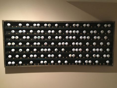 Golf Ball Cake, Golf Ball Display, Golf Ball Display Case, Golf Ball Displays, Golf Ball Gift, Golf Room, Ball Display, Golf Ball Crafts, Golf Diy