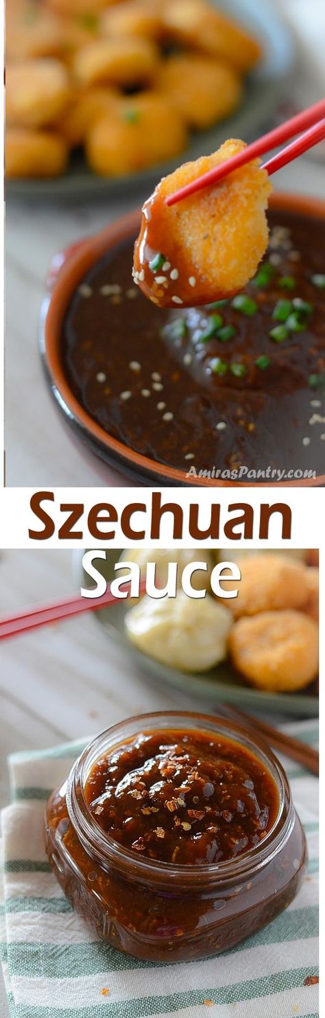 Szechuan Sauce is a hot and spicy sauce used in Chinese cuisine and was briefly released by McDonals in 1998. How to Make Your Own McDonalds Szechuan Sauce? Easy, even easier than you think! #Szechuan #asiansauce #saucerecipe  #rickandmorty | amiraspantry.com Red Sauce Chicken Enchiladas, Chicken Enchiladas Easy Red Sauce, Red Sauce Chicken, Easy Red Sauce, Best Chinese Dishes, Asian Chili, Szechuan Sauce, Enchiladas Easy, Sauce Au Poivre