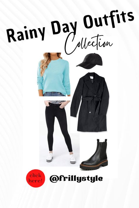 cute rainy day outfit, rainy day outfit, rain outfit Date Outfits Rainy Day, Fall Rainy Day Outfits Casual Leggings, Spring Rainy Day Outfit 2023, Classic Rainy Day Outfit, Rainy Day Outfits 2023, Rainy Day Outfit For Spring Casual, Rainy Day Outfit 2023, Rainy Day Outfit Leggings, Raining Day Outfit Spring