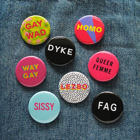 WAY GAY Social Alert Button • 1.25" pinback button • Hand-pressed in Los Angeles, CA • Affixed to a sturdy Social Alert backing card • Sealed in a clear cello sleeve • Color may vary slightly by device viewed on Trans Tips, Punk Buttons, Queer Pins And Patches, Queer Femme, Trans Patch, Queer Punk, Pride Pins, Lgbtq Pins, Feminist Button Pins