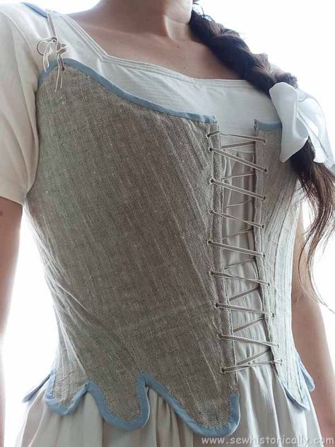 18th Century Stays Front Lacing, Free Stays Pattern, Stays Sewing Pattern, Historical Stays, 18th Century Stays Pattern, 18th Century Working Woman, Stays Pattern, 18th Century Stays, History Bounding