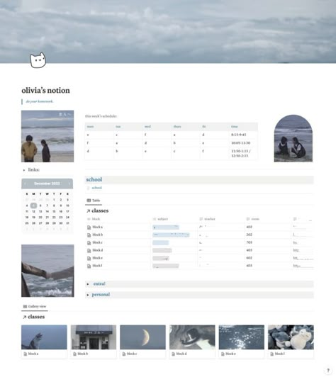 Notion 2023, Personal Notion, Notion Layout, Notion Inspiration, Notion Board, Notion Library, Aesthetic Mobile, Table Template, Notion Template Ideas