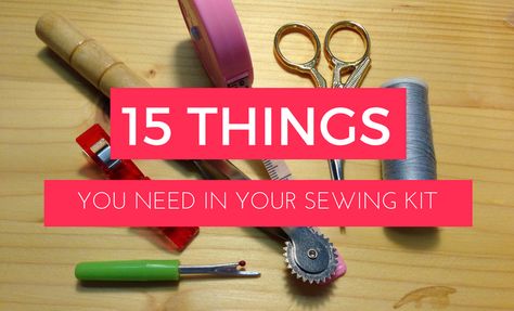 When it comes to sewing for beginners, the sewing kit essentials can often get overlooked. Here's 15 things you need to get the best results. Mini Sewing Kit Diy, Homemade Sewing Kit, Sewing Kit Essentials, Occ Crafts, Sewing Kits Diy, Sewing Kit Bag, Basic Sewing Kit, Mini Sewing Kit, Sewing Essentials