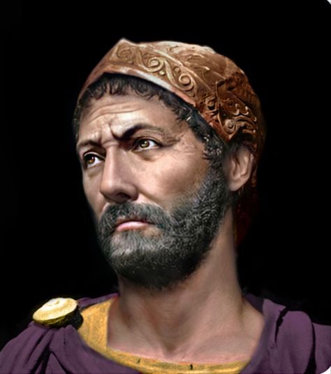 Portrait of Hannibal Barca based on a bust found in Capua (Campania, Southern Italy), which is believed to have been made during his lifetime. Carthage Hannibal, Hannibal Tattoo, Hannibal Barca, Ancient Carthage, Punic Wars, Roman Republic, Carthage, Southern Italy, New Town