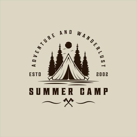 Symbol For Travel, Camp Tshirt Designs, Outdoors Logo Design, Icon Graphic Design, Tent Logo, Bd Design, Nature Camp, Forest Logo, Camp Logo