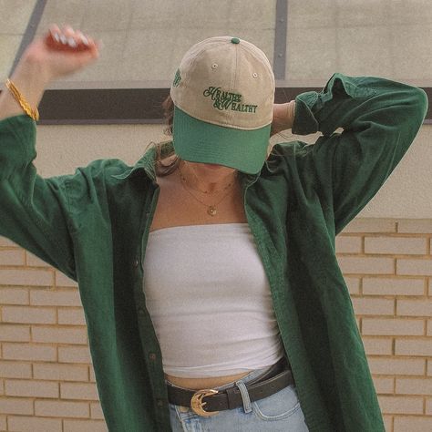 Lucky shot 🍀 #healthyandwealthy #dadhat #happyisthenewrich #lucky #stpatricksday Green Hat Outfit, Rich In Love, New Mindset, Leather Travel Accessories, Fashion 2025, Healthy Wealthy, Cap Outfit, Green Hats, Dad Caps